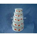 5 conjuntos de decalques strewberry tigela de esmalte de gelo com tampas de PE